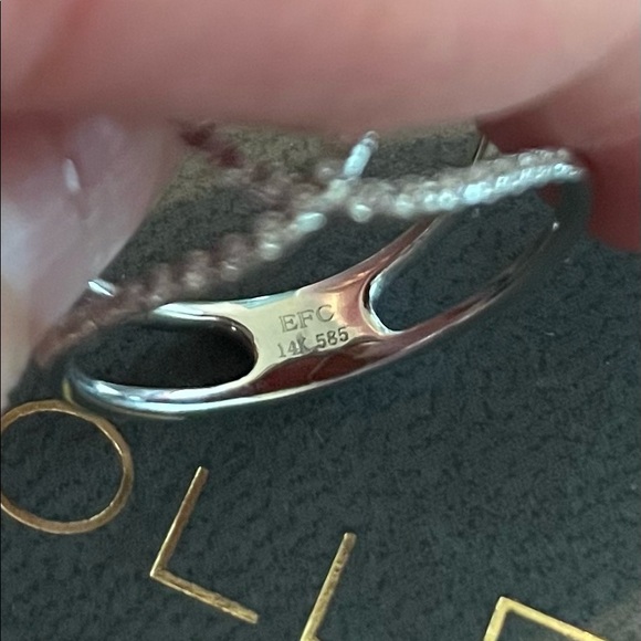 EF Collection 14k White Gold Diamond Infinity Statement Ring Size 7 - Picture 4 of 4